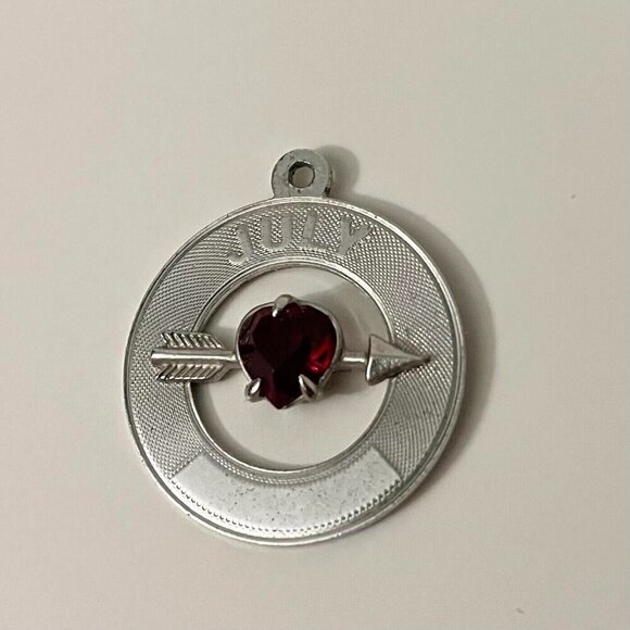 Vintage Sterling Silver RJL July Brithstone Charm No Loop - Picture 2 of 12